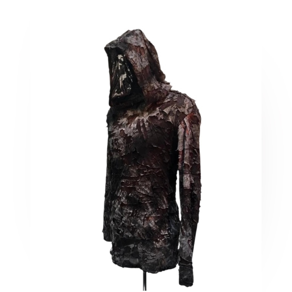 Shrine of Hollywood Men’s Long Sleeve Hoodie~Grey Zombie Fabric